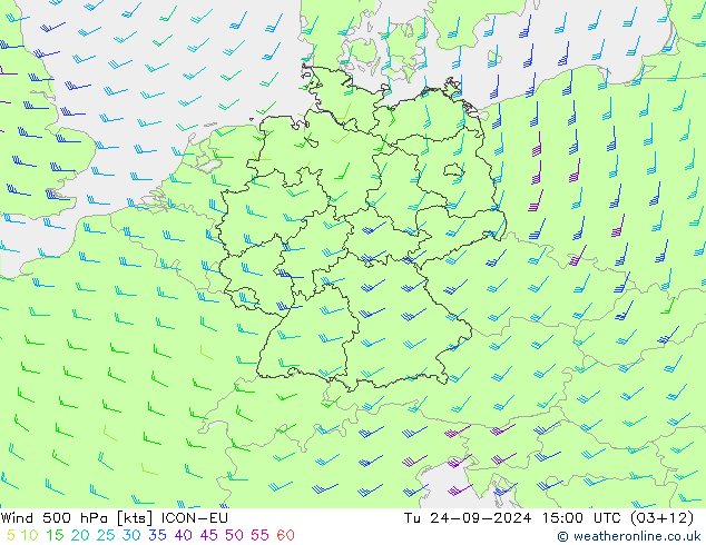 Wind 500 hPa ICON-EU Tu 24.09.2024 15 UTC