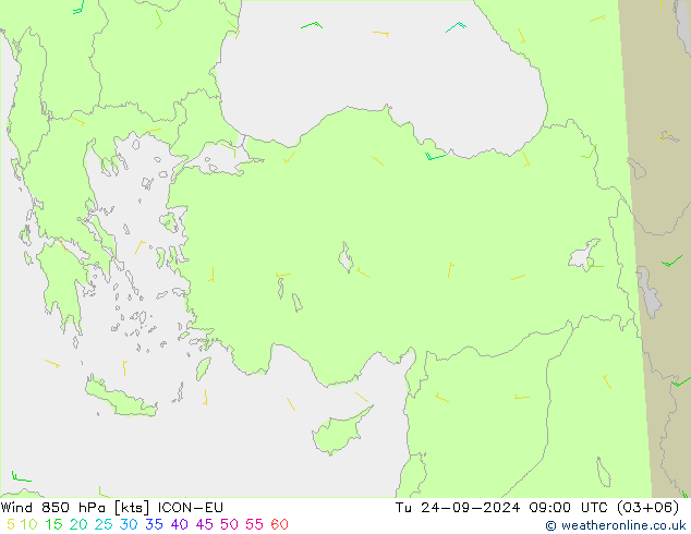  850 hPa ICON-EU  24.09.2024 09 UTC