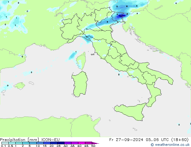 Precipitación ICON-EU vie 27.09.2024 06 UTC