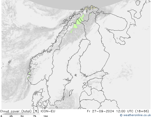 Nubes (total) ICON-EU vie 27.09.2024 12 UTC