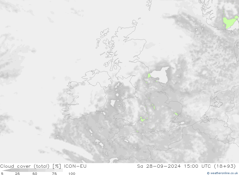 Bulutlar (toplam) ICON-EU Cts 28.09.2024 15 UTC