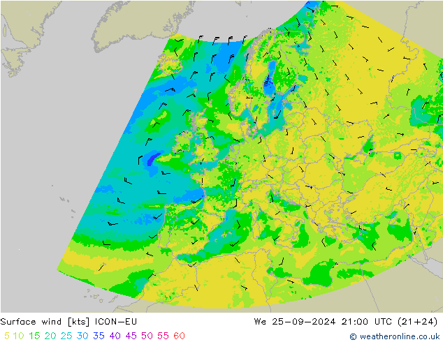  10 m ICON-EU  25.09.2024 21 UTC