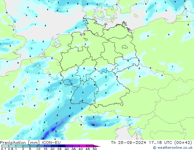 Precipitazione ICON-EU gio 26.09.2024 18 UTC