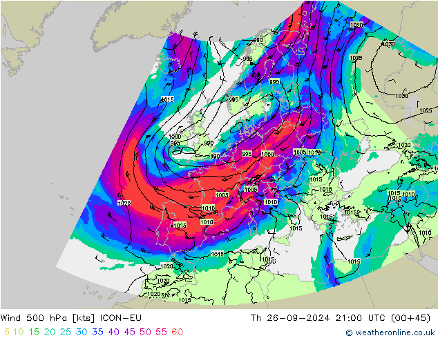  500 hPa ICON-EU  26.09.2024 21 UTC