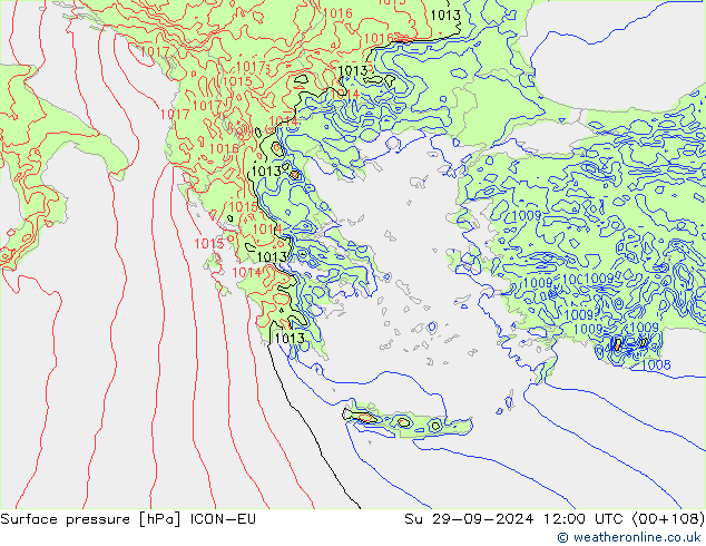 ciśnienie ICON-EU nie. 29.09.2024 12 UTC