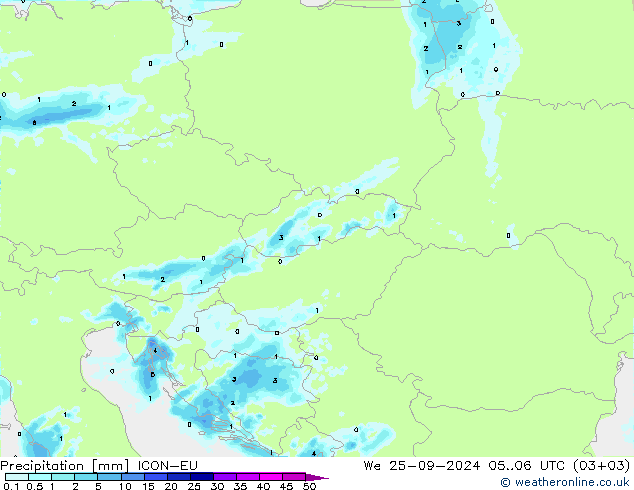 precipitação ICON-EU Qua 25.09.2024 06 UTC