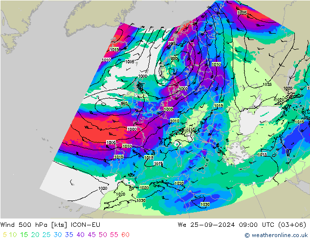  500 hPa ICON-EU  25.09.2024 09 UTC