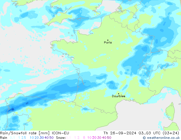 Kar/Yağmur Oranı ICON-EU Per 26.09.2024 03 UTC