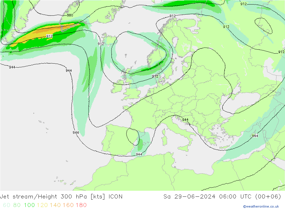 高速氣流 ICON 星期六 29.06.2024 06 UTC