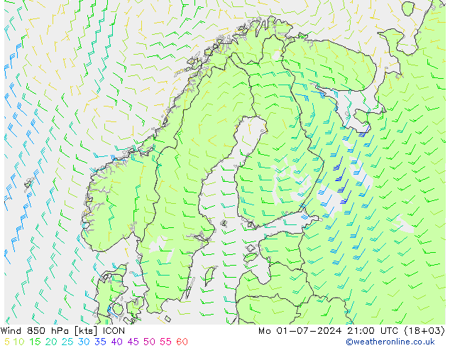 Wind 850 hPa ICON ma 01.07.2024 21 UTC