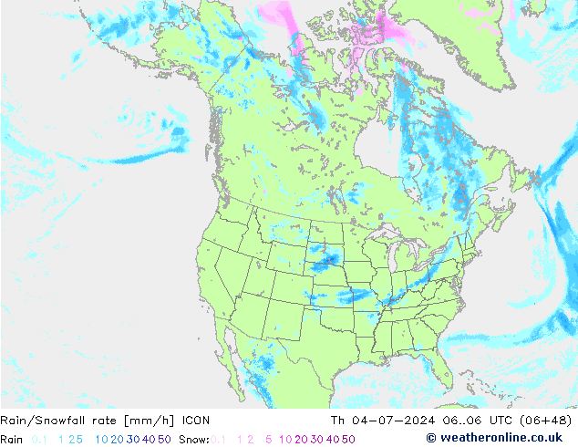 Regen/Sneeuwval ICON do 04.07.2024 06 UTC