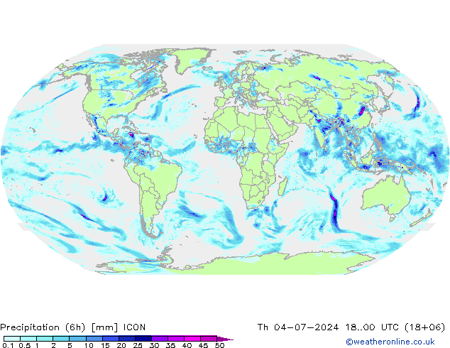 Totale neerslag (6h) ICON do 04.07.2024 00 UTC