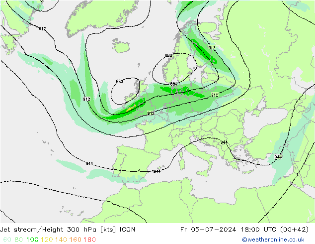 高速氣流 ICON 星期五 05.07.2024 18 UTC