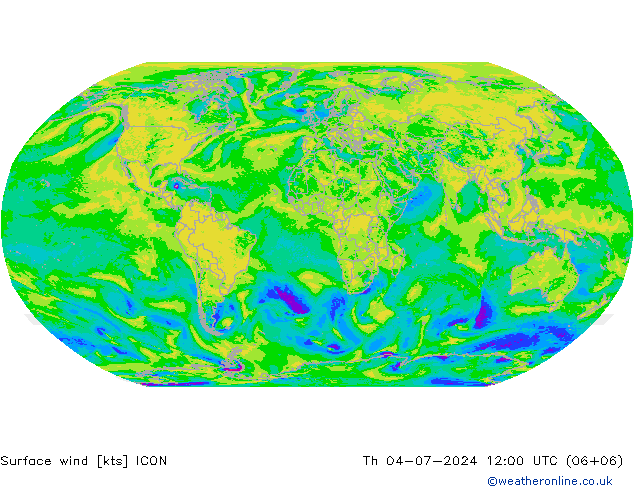 风 10 米 ICON 星期四 04.07.2024 12 UTC