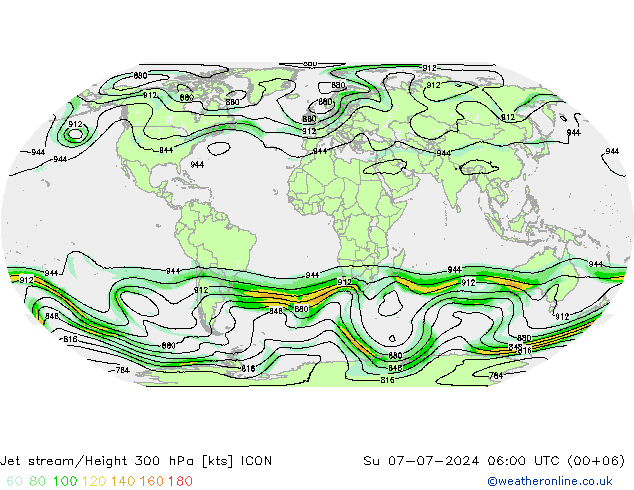高速氣流 ICON 星期日 07.07.2024 06 UTC