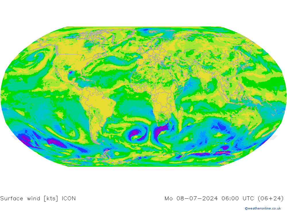 风 10 米 ICON 星期一 08.07.2024 06 UTC