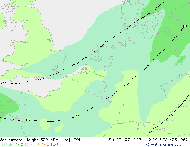 Straalstroom ICON zo 07.07.2024 12 UTC