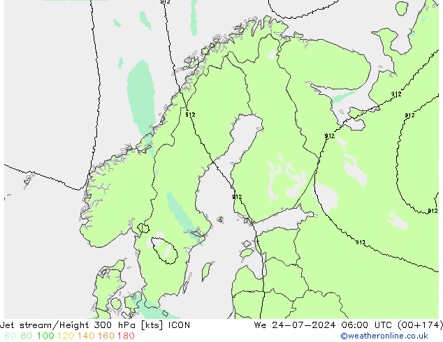 高速氣流 ICON 星期三 24.07.2024 06 UTC