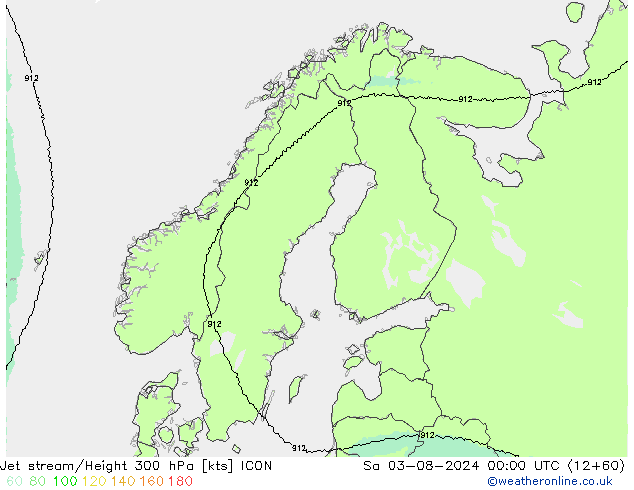 Straalstroom ICON za 03.08.2024 00 UTC