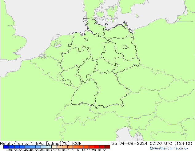 Hoogte/Temp. 1 hPa ICON zo 04.08.2024 00 UTC