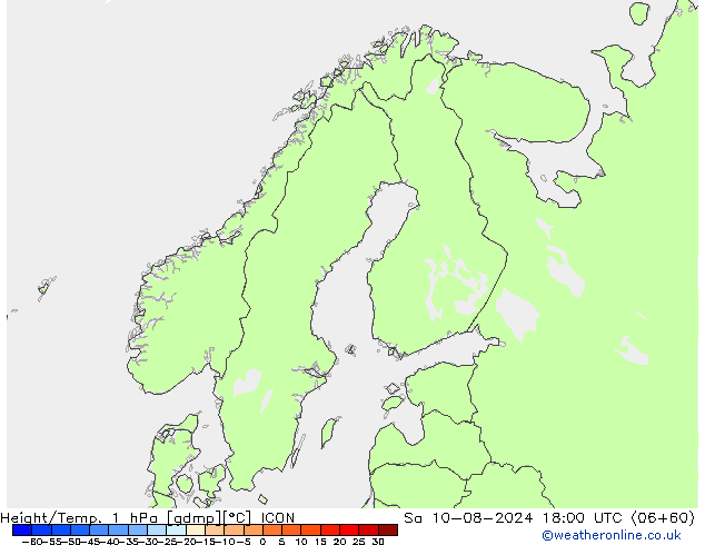 Height/Temp. 1 hPa ICON 星期六 10.08.2024 18 UTC