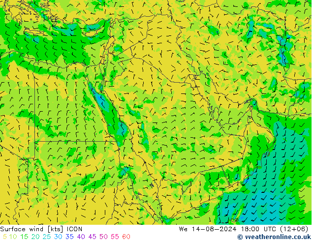 Wind 10 m ICON wo 14.08.2024 18 UTC