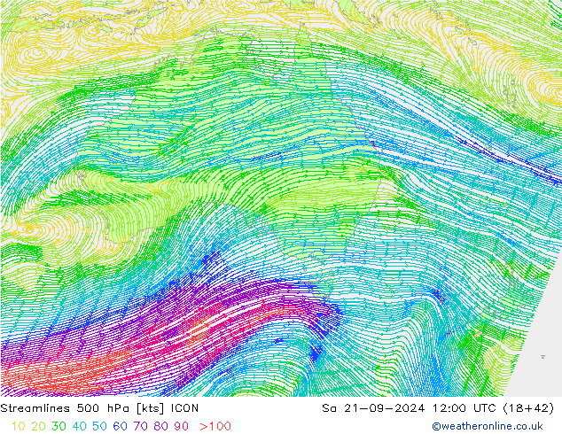  500 hPa ICON  21.09.2024 12 UTC