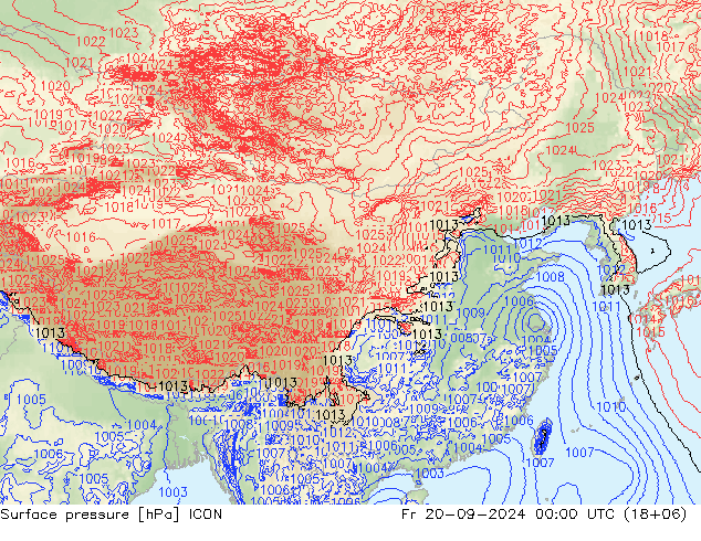 ciśnienie ICON pt. 20.09.2024 00 UTC