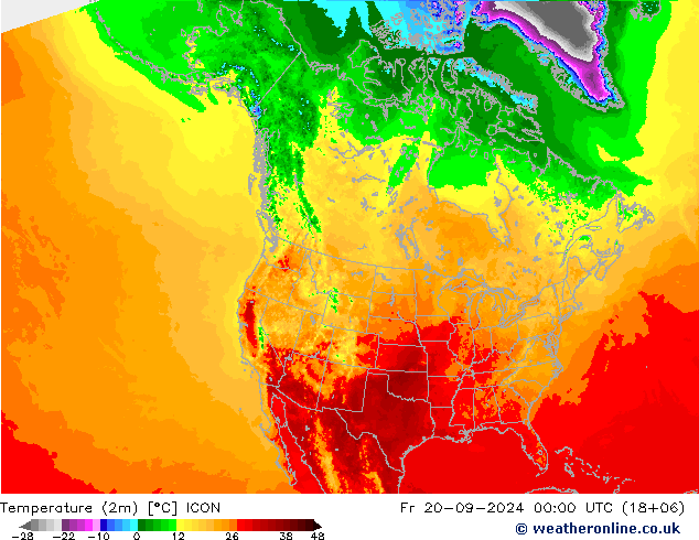 Temperature (2m) ICON Fr 20.09.2024 00 UTC