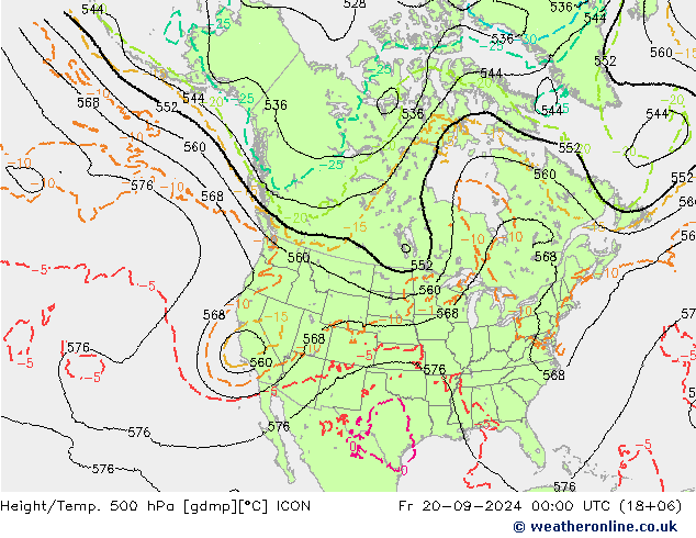 Height/Temp. 500 hPa ICON Fr 20.09.2024 00 UTC