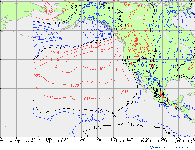 приземное давление ICON сб 21.09.2024 06 UTC