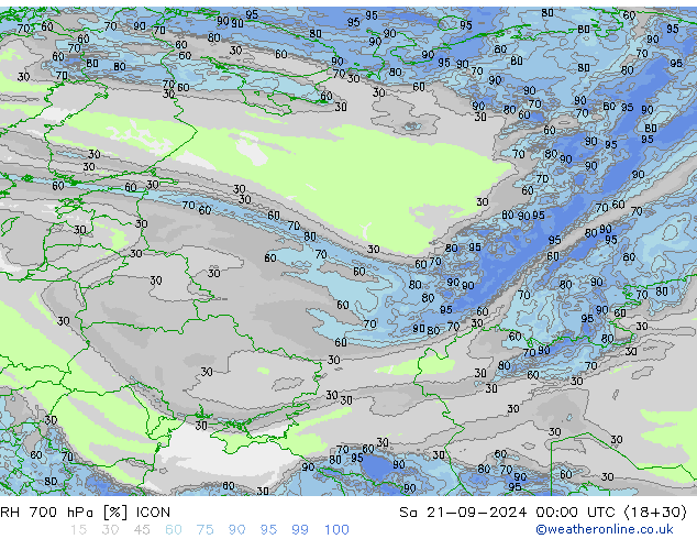 RV 700 hPa ICON za 21.09.2024 00 UTC