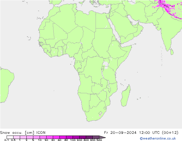 Snow accu. ICON ven 20.09.2024 12 UTC