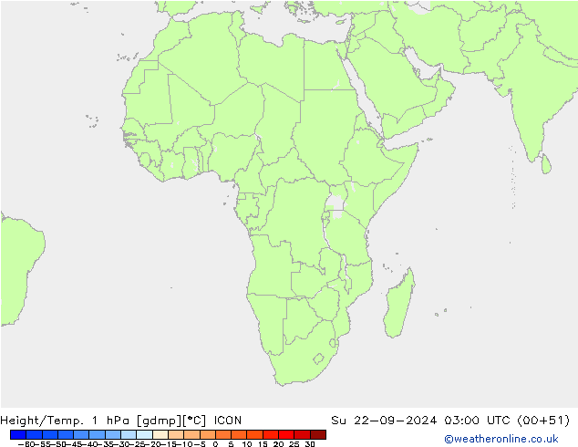 Hoogte/Temp. 1 hPa ICON zo 22.09.2024 03 UTC