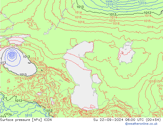 Bodendruck ICON So 22.09.2024 06 UTC