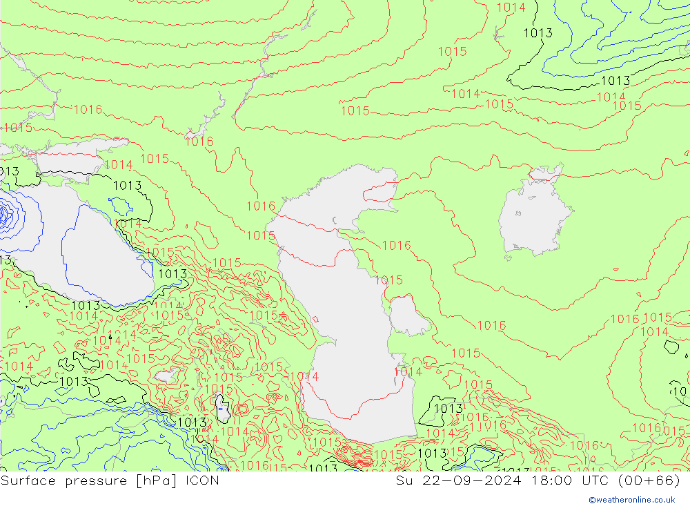 Yer basıncı ICON Paz 22.09.2024 18 UTC