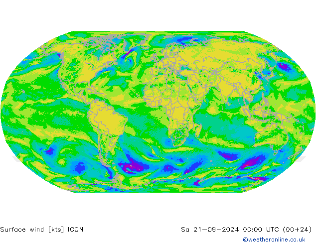 Bodenwind ICON Sa 21.09.2024 00 UTC