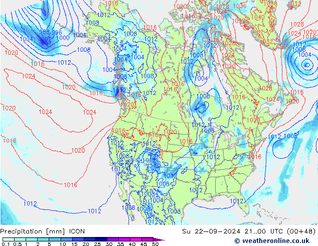 precipitação ICON Dom 22.09.2024 00 UTC