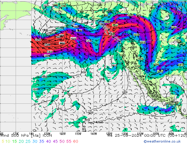  500 hPa ICON  25.09.2024 00 UTC