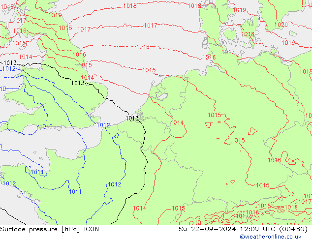 приземное давление ICON Вс 22.09.2024 12 UTC