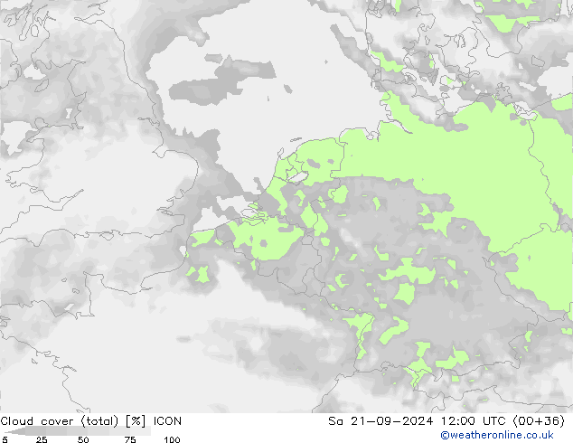 Nubi (totali) ICON sab 21.09.2024 12 UTC