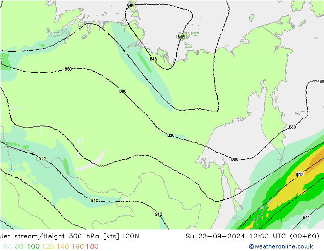 Corrente a getto ICON dom 22.09.2024 12 UTC