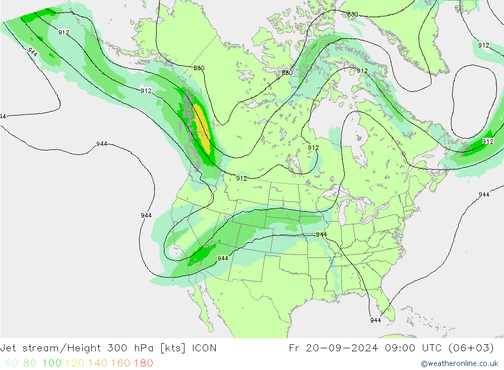 Jet Akımları ICON Cu 20.09.2024 09 UTC