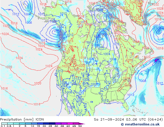 Precipitation ICON Sa 21.09.2024 06 UTC