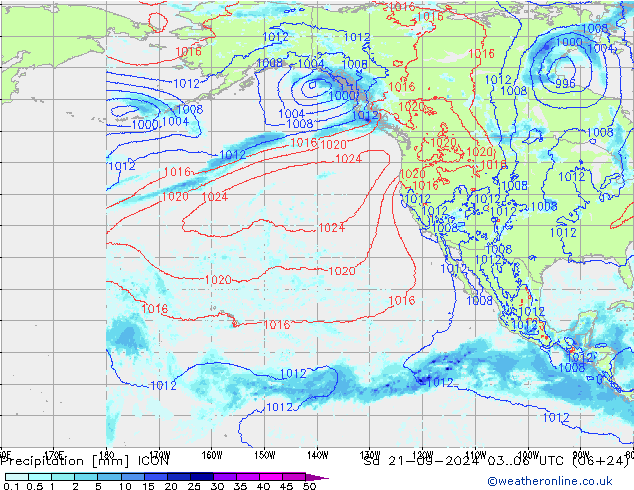 Precipitazione ICON sab 21.09.2024 06 UTC