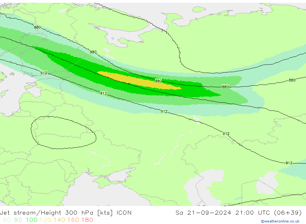 Straalstroom ICON za 21.09.2024 21 UTC