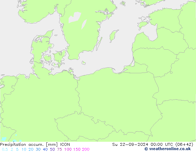 Precipitation accum. ICON Su 22.09.2024 00 UTC