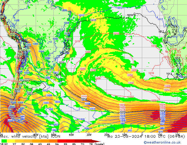 Max. wind velocity ICON Seg 23.09.2024 18 UTC