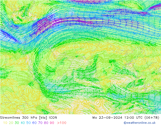  300 hPa ICON  23.09.2024 12 UTC