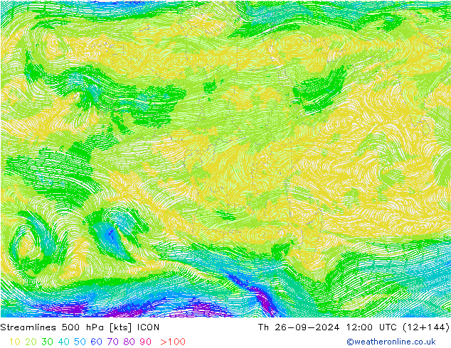 Rüzgar 500 hPa ICON Per 26.09.2024 12 UTC